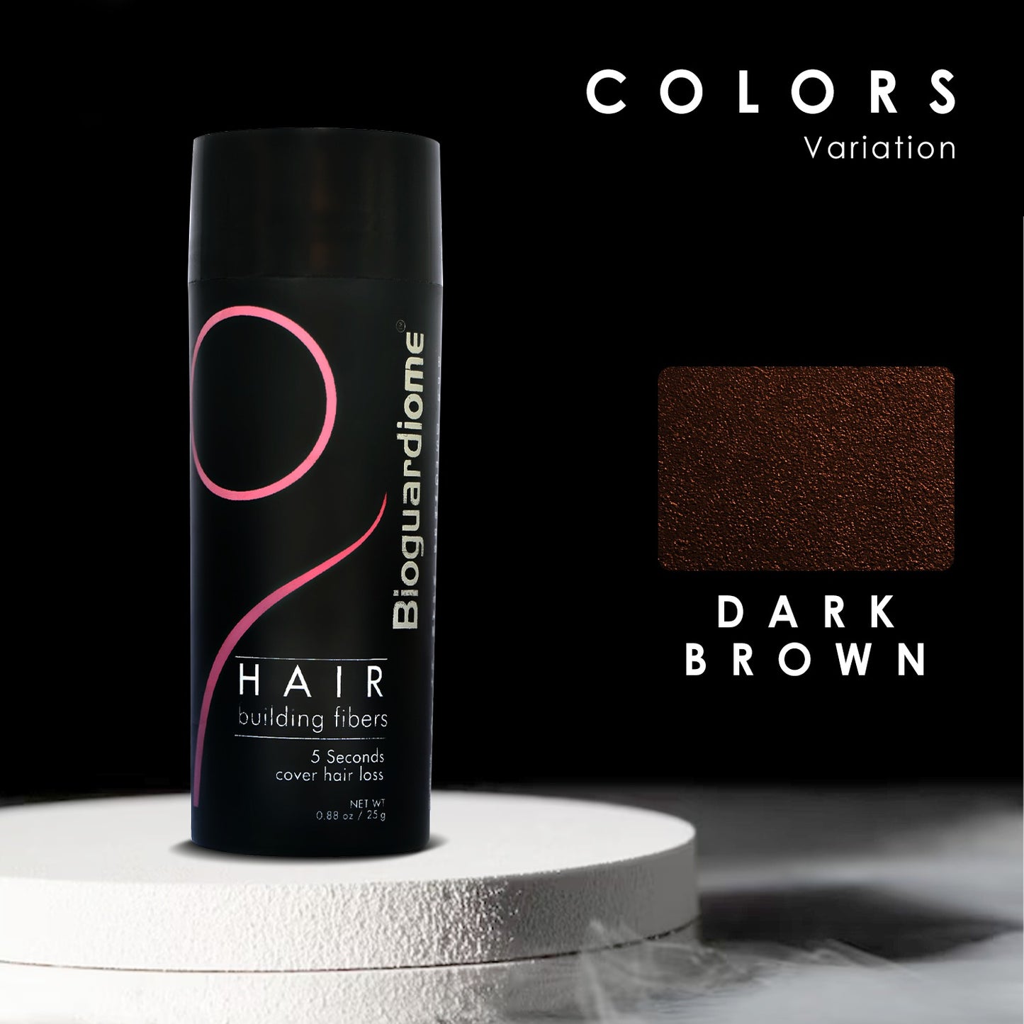 Bioguardiome Hair Building Fiber Bottel COMBO (Black & Brown) - 25gm (Pack of 2) Powder Based fibers | Natural Hair Thickening Fibre for Thin Hair Men & Women - Hair Loss Concealing Fillers