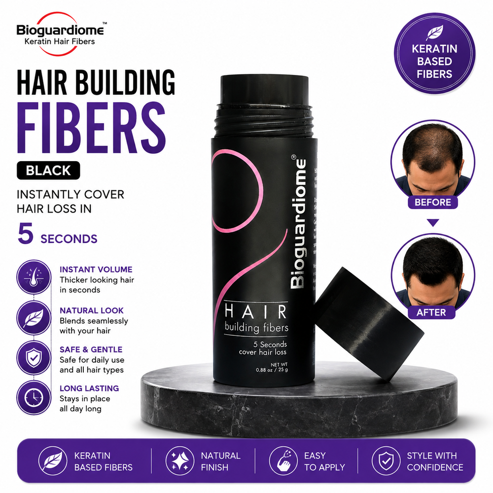 Bioguardiome Hair Building Fibers in Black bottle 