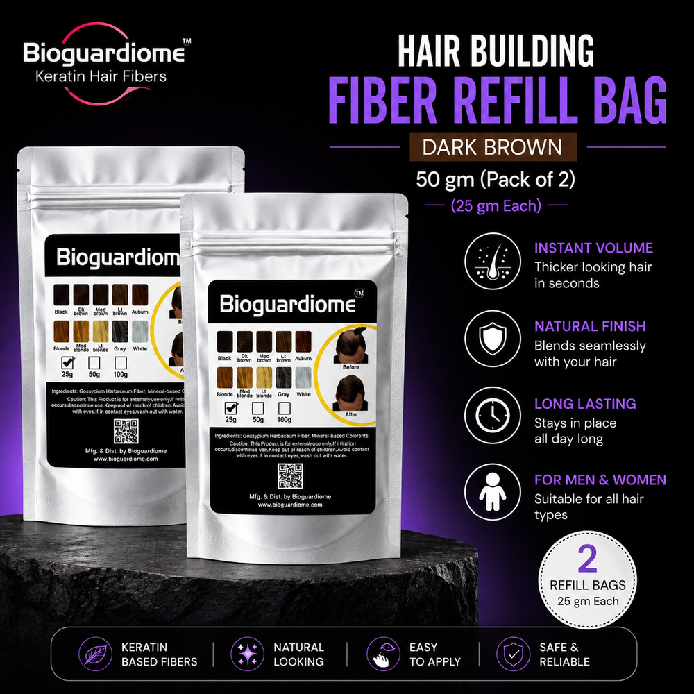 Bioguardiome Keratin Hair Fibers refill bags in Dark Brown
